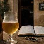 Brasserie artisanale de sarlat : verre de bière blonde artisanale