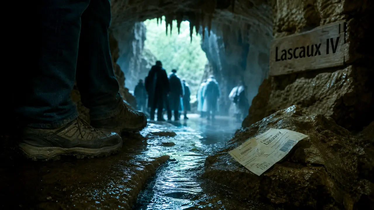 Que visiter en Périgord quand il pleut : entrée de grotte Lascaux IV