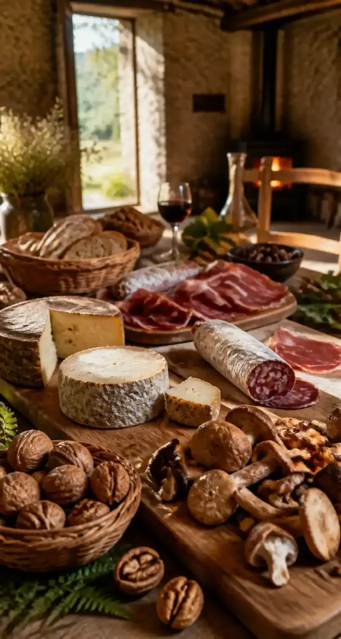 Table gastronomique de terroir corrézien avec produits locaux