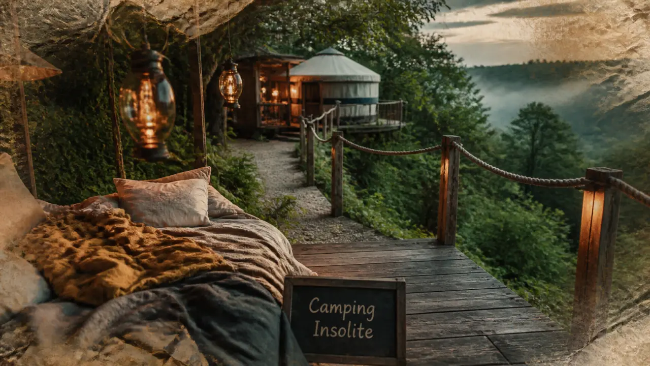 Camping insolite dordogne : cabane perchée et yourte au calme