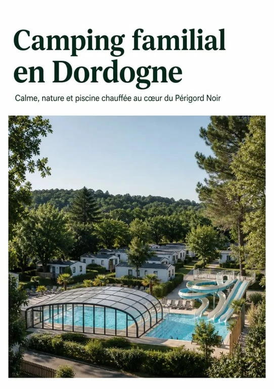Camping la chataigneraie dordogne dans un domaine arboré avec piscine couverte chauffée et mobil-homes