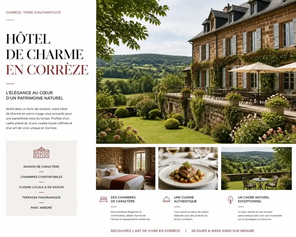 Hôtel en périphérie de Collonges-la-Rouge, hébergement de charme en Corrèze