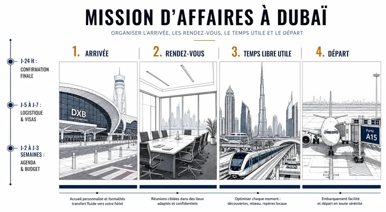 Organiser un voyage d'affaires mémorable à Dubaï en 2024 avec un planning de mission et ses délais