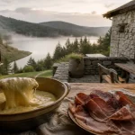 Le buron de Born : aligot et charcuterie, vue sur le lac de Born