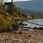Plage de Challieres : accès au lac du Bourget avec chien, vue sur la rive