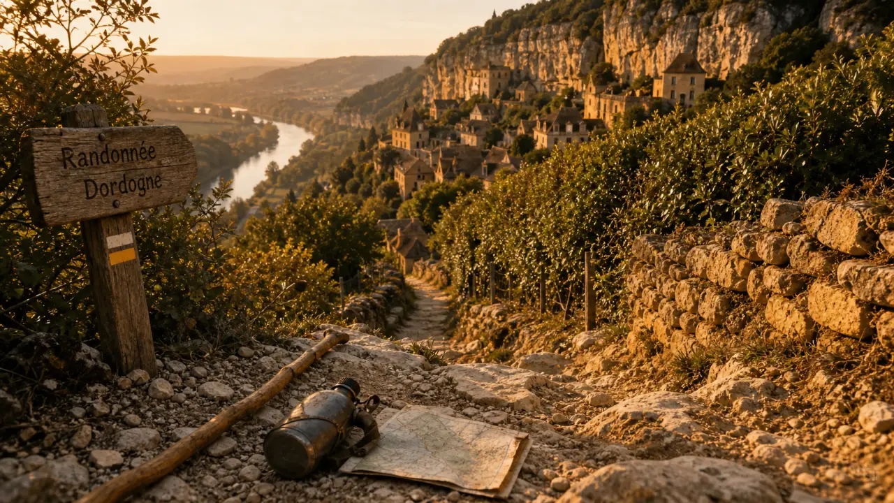 Randonnée dordogne : chemin vers un village du Périgord Noir