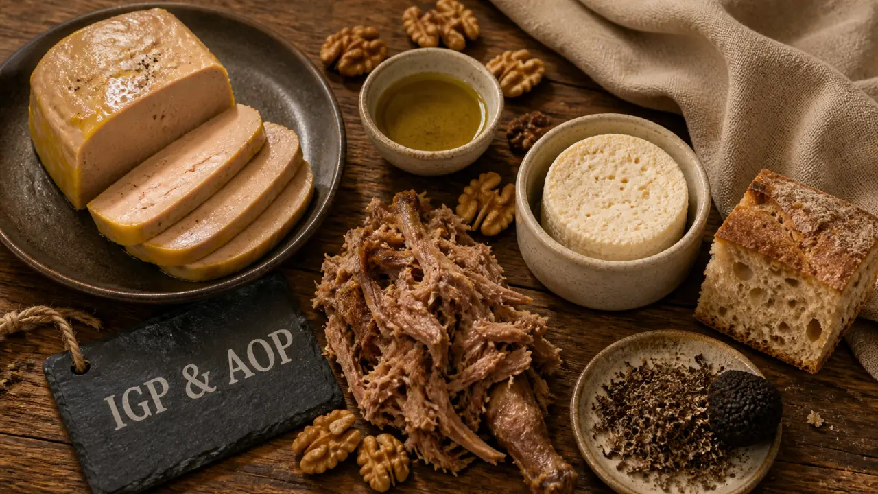 Spécialité périgord : foie gras et truffe noire, huile de noix AOP
