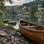 Canoë sur rivière en dordogne, périgord vert, Dronne