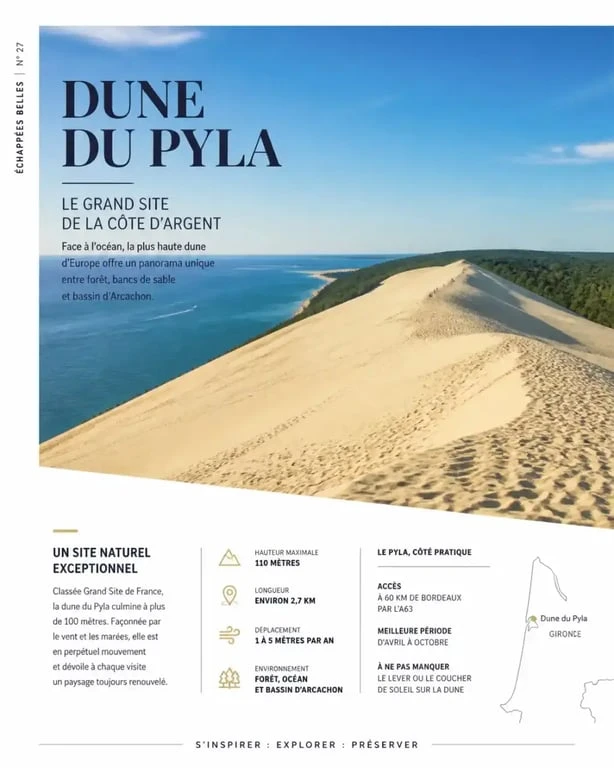 Randonnée en Gironde : vue panoramique sur la dune du Pyla.
