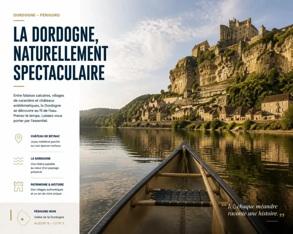 Baignade sauvage dans la rivière Dordogne près de Sarlat