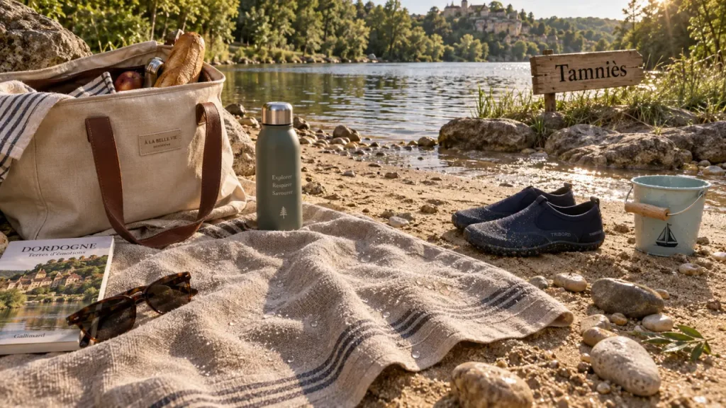 Ou se baigner en dordogne pres de sarlat : plage au bord d’un étang