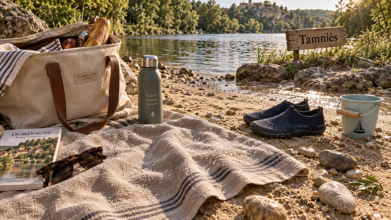 Ou se baigner en dordogne pres de sarlat : plage au bord d’un étang