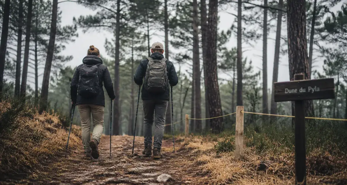 Randonnée en gironde sur le sentier de la Dune du Pyla, dans les pins