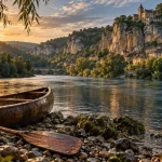 Canoë dans la vallée de la Dordogne, rivière Dordogne
