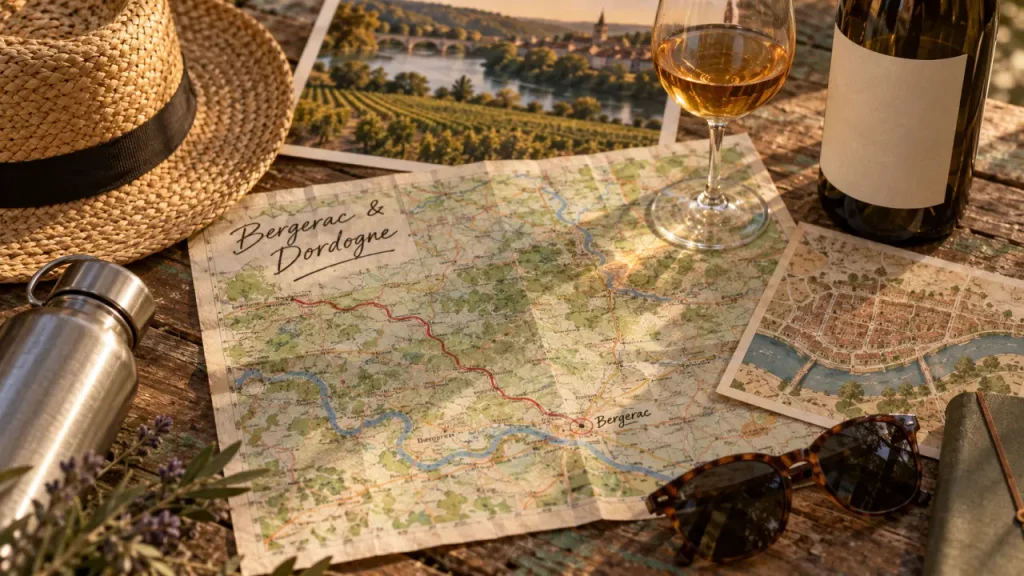 Activité bergerac dordogne : carte et dégustation, balade sans courir
