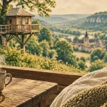 Hébergement insolite Sarlat : vue cabane perchée au Périgord Noir